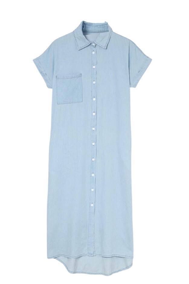 Chambray Button-Up Midi